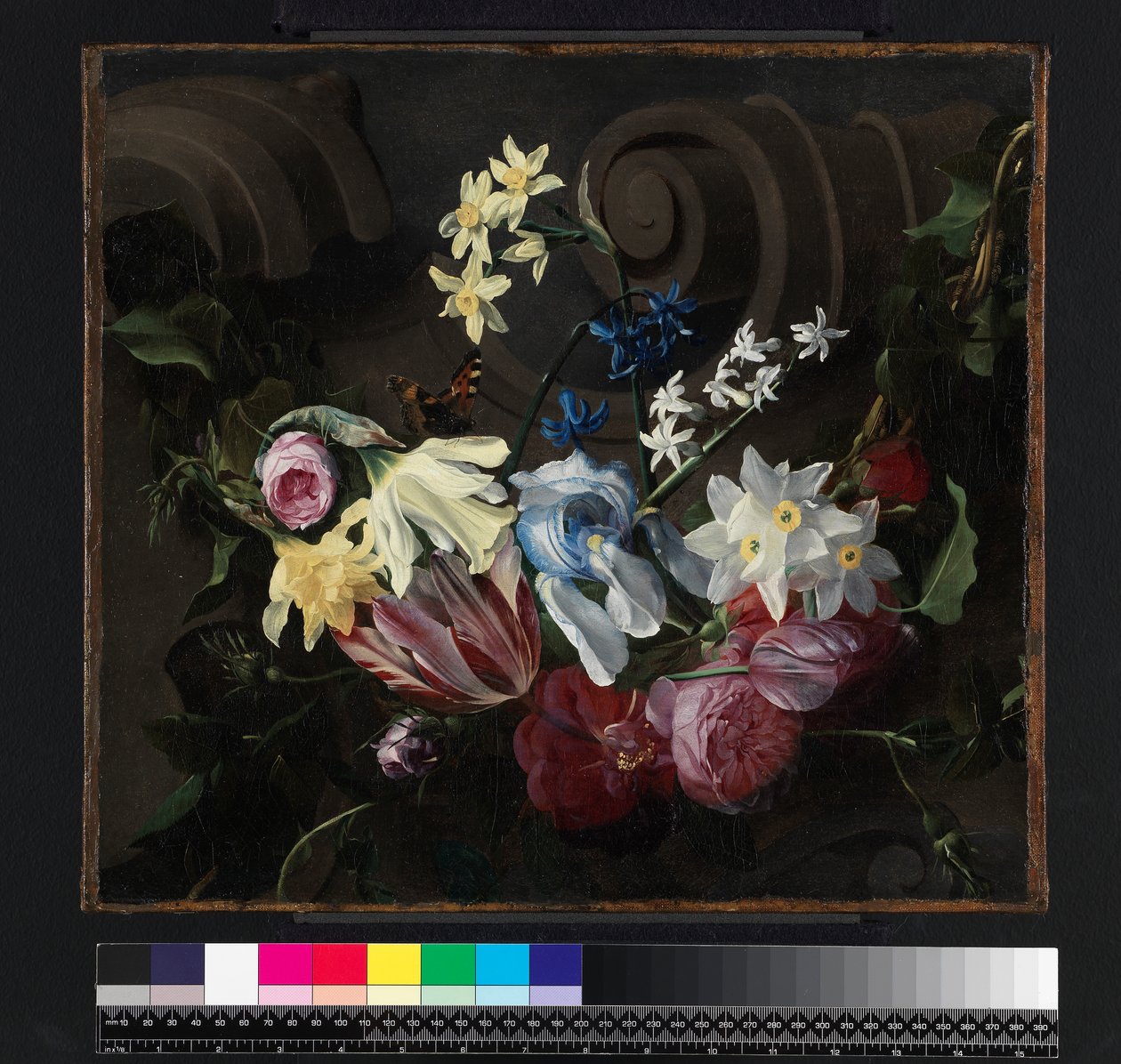 Festoen van bloemen, voor 1661 door Daniel Seghers