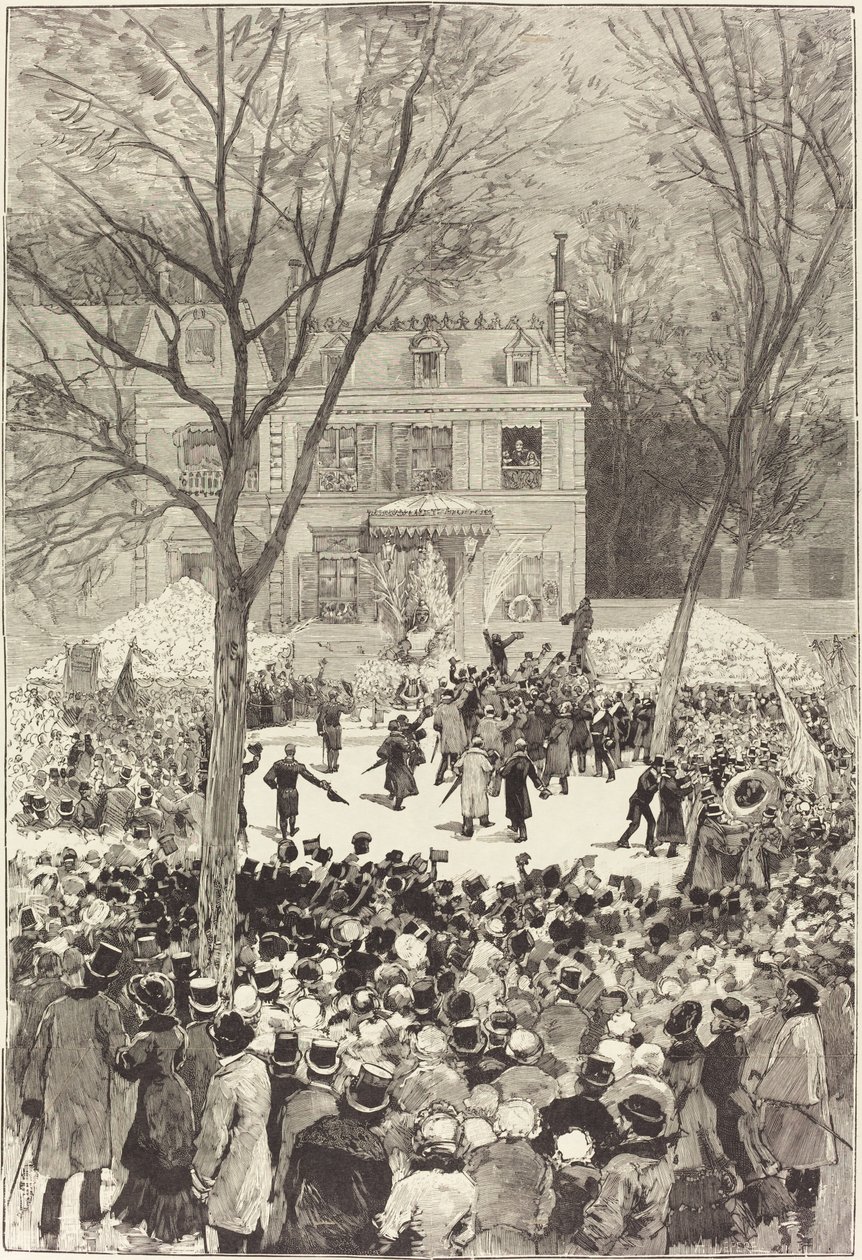 Volksmanifestatie van 27 Februari ter ere van de 80ste verjaardag van Victor Hugo door Daniel Vierge