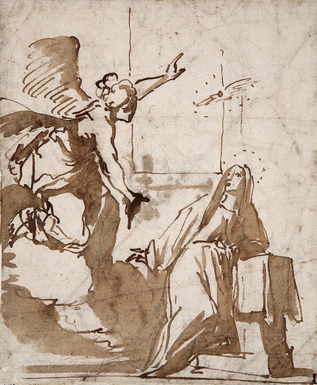 De Aankondiging (tekening) door Daniele Crespi