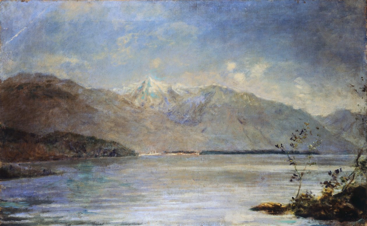 Ascona met uitzicht op de eilanden van Saint-Leger, door Daniele Ranzoni door Danielle Ranzoni