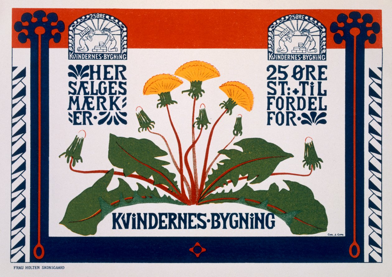 Poster ter promotie van het Vrouwengebouw, eind 19e-begin 20e eeuw door Danish School