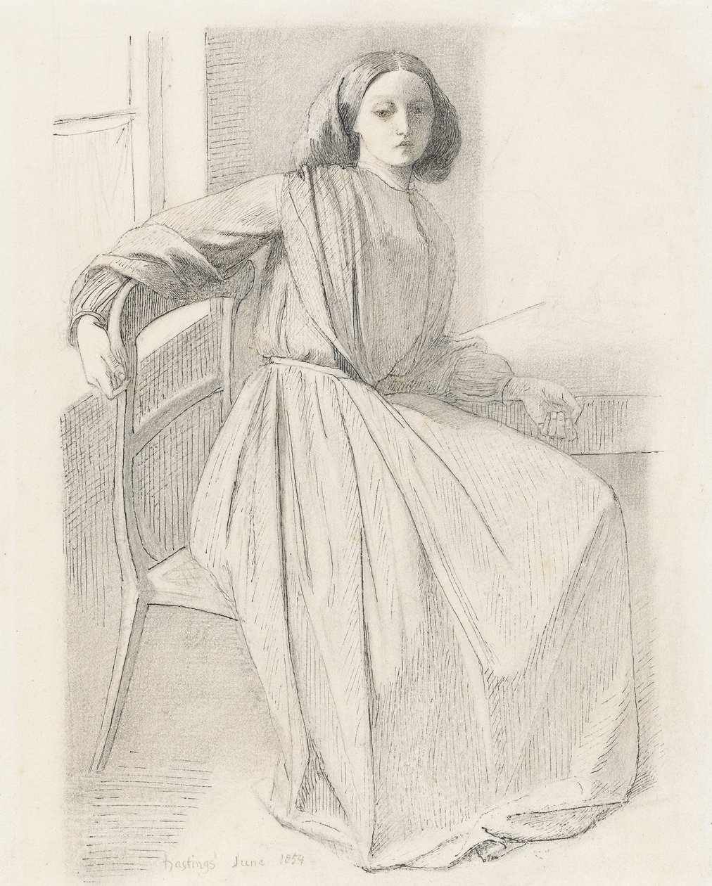 Portret van Elizabeth Siddal, 1854-56 door Dante Gabriel Charles Rossetti