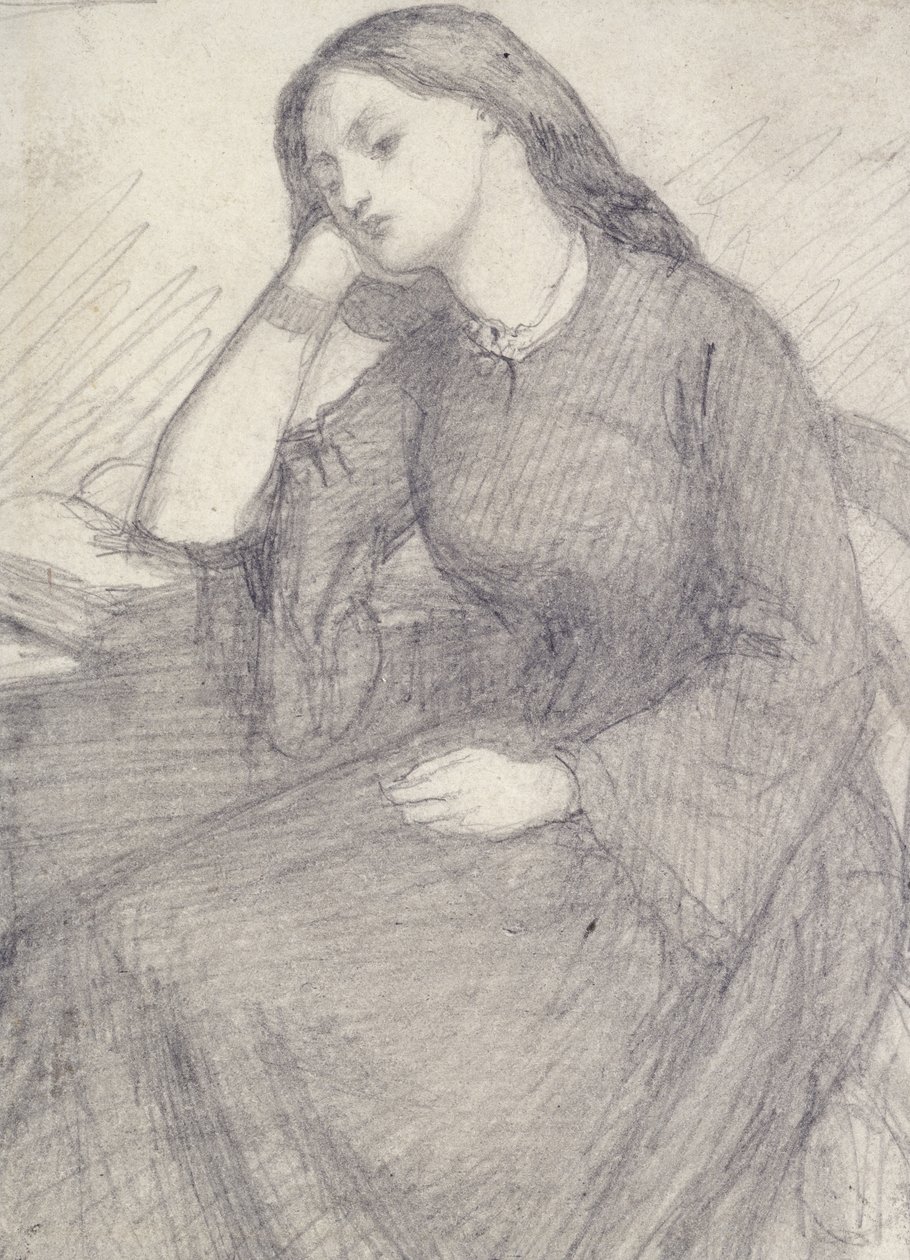 Portret van Elizabeth Siddal, zittend door Dante Gabriel Charles Rossetti