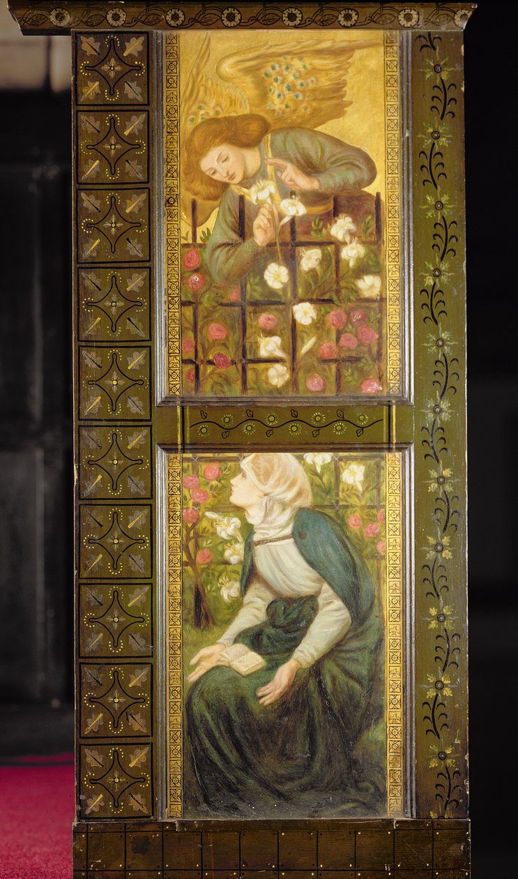 De annunciatie, panelen van de preekstoel, c.1861-62 door Dante Gabriel Charles Rossetti