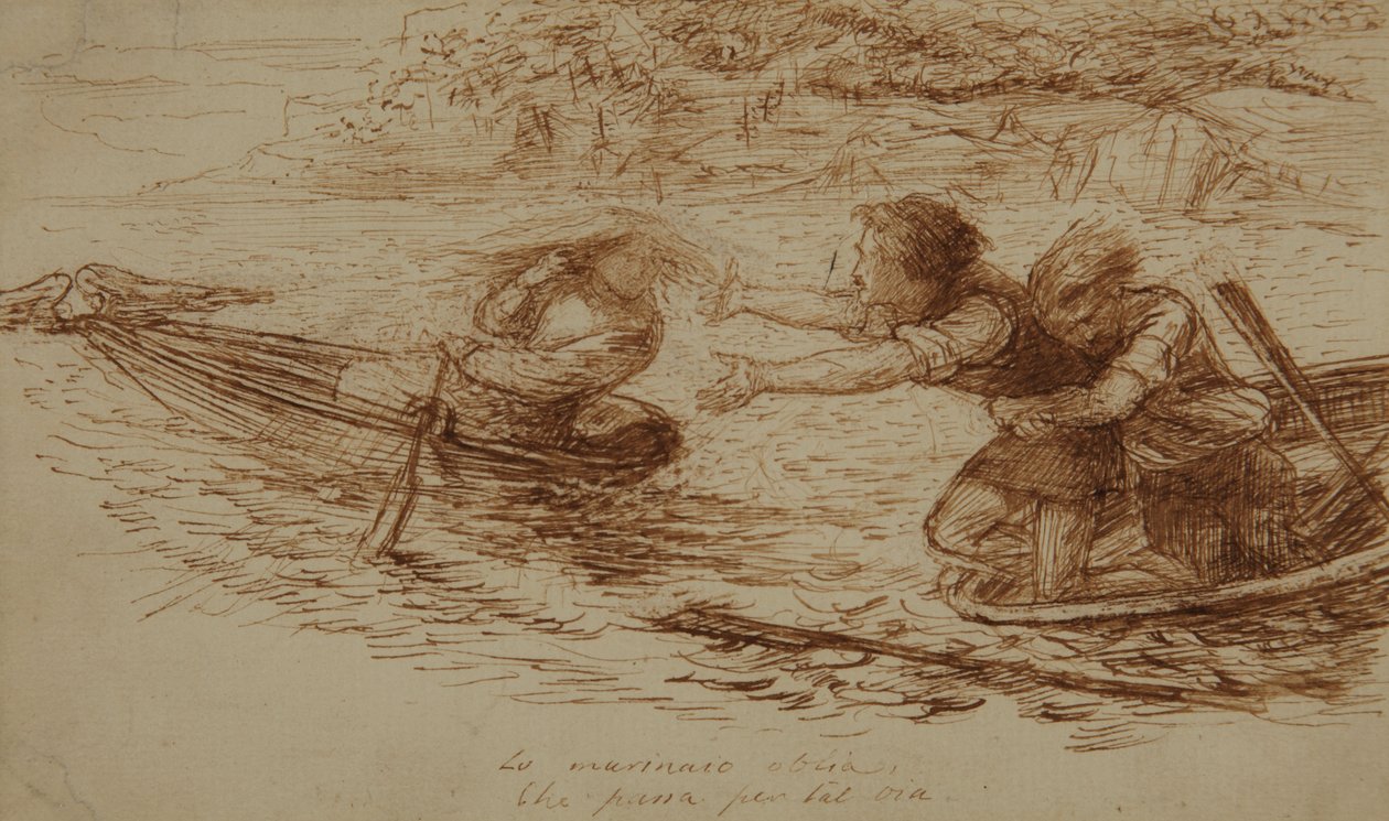 Bootmannen en Sirene door Dante Gabriel Charles Rossetti
