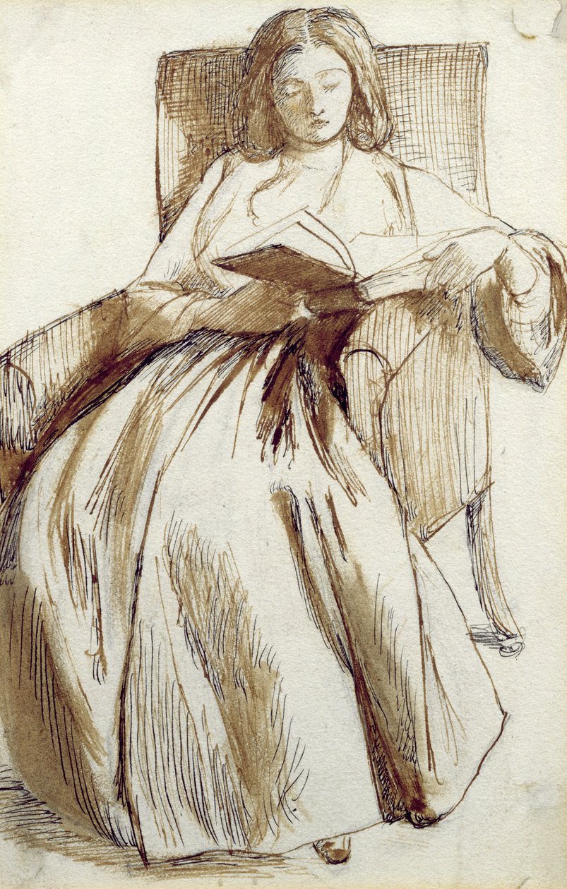 Elizabeth Siddal Leest een Boek door Dante Gabriel Charles Rossetti