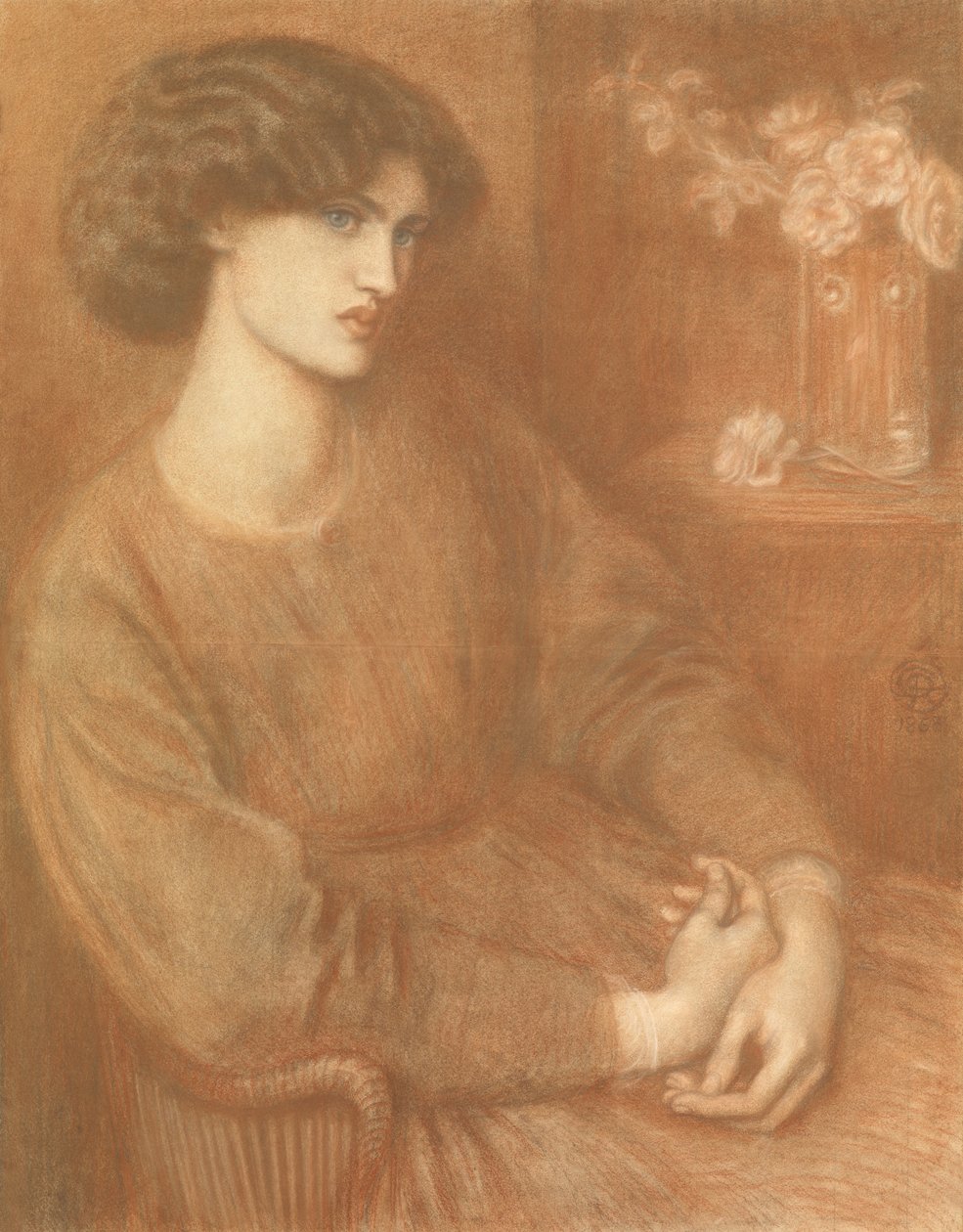 Jane Morris, 1868 door Dante Gabriel Charles Rossetti
