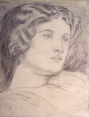 Portret Hoofd van Fanny Cornforth, c.1862-5 door Dante Gabriel Charles Rossetti
