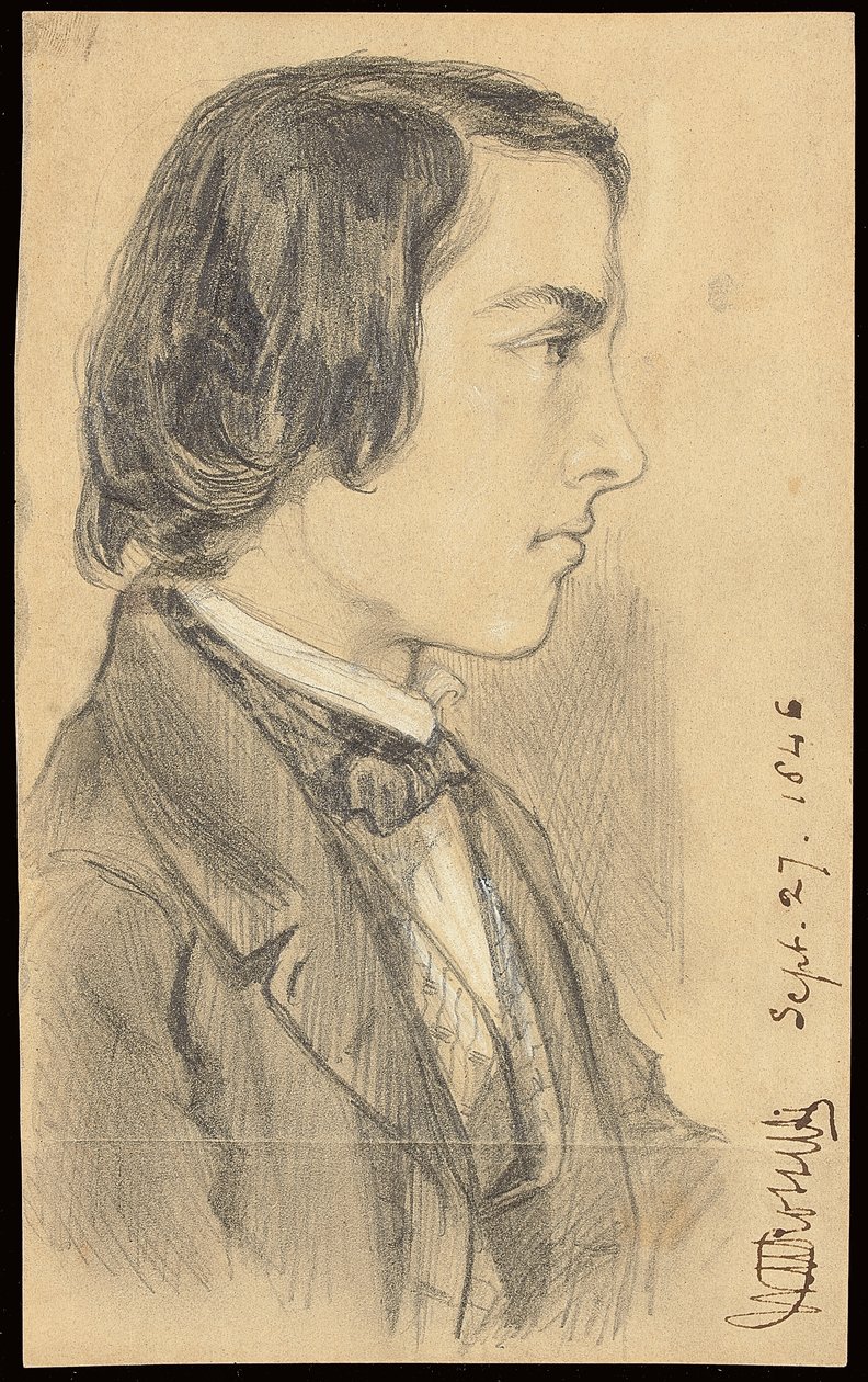 Portret van William Michael Rossetti, 1846 door Dante Gabriel Charles Rossetti