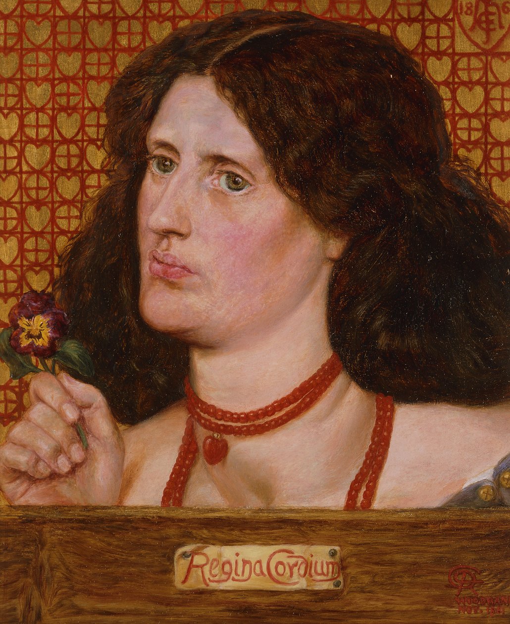 Regina Cordium - Portret van Ellen Heaton, 1861 door Dante Gabriel Charles Rossetti