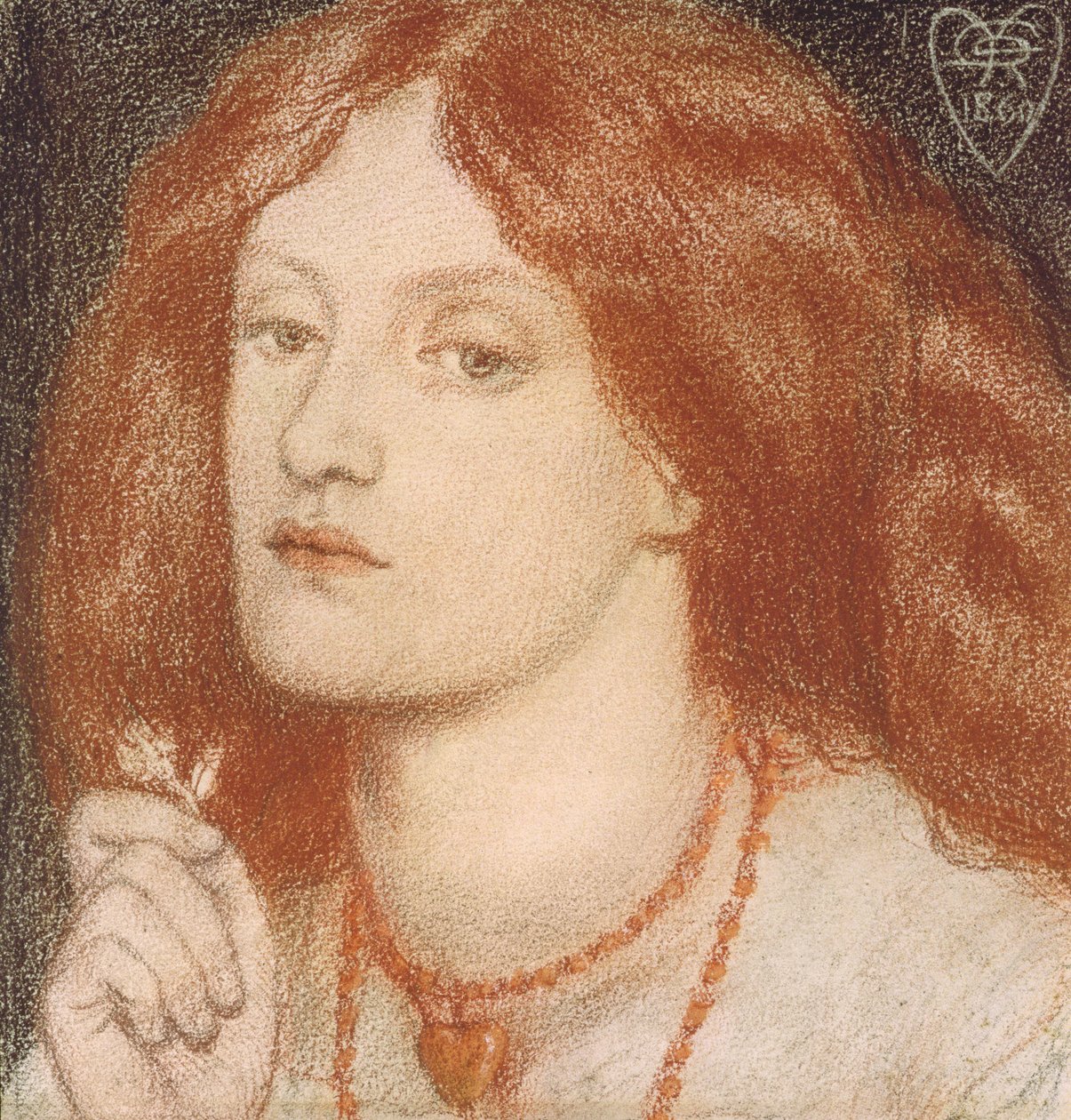 Regina Cordium of de Hartenkoningin, 1860 door Dante Gabriel Charles Rossetti