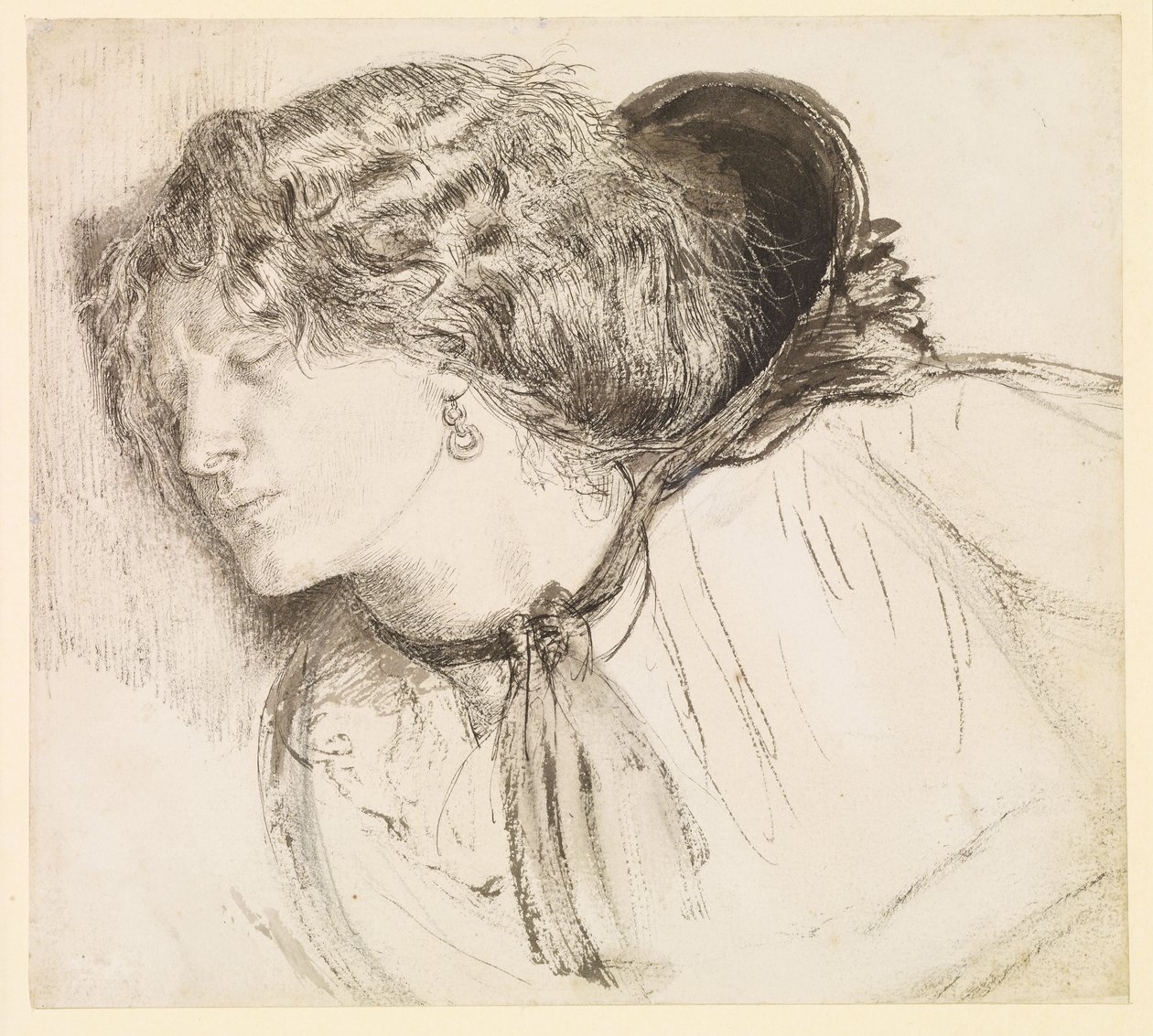 Gevonden - Studie voor het hoofd van het meisje door Dante Gabriel Rossetti