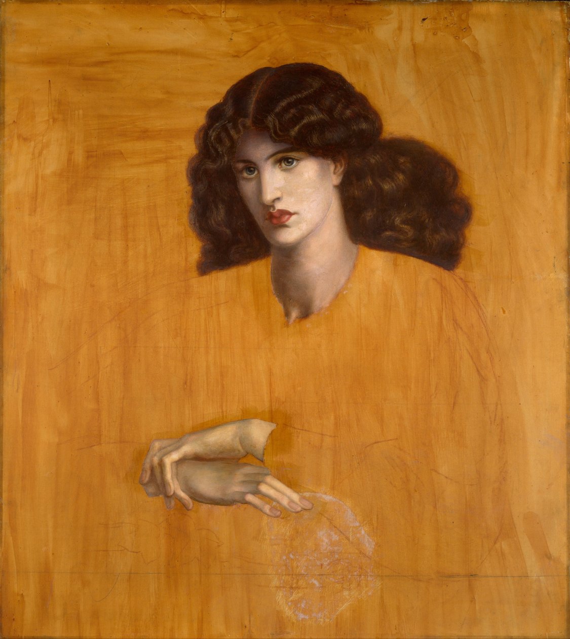 De dame van het raam [The Lady of Pity]. door Dante Gabriel Rossetti