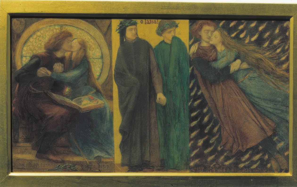 Paolo en Francesca da Rimini door Dante Gabriel Charles Rossetti