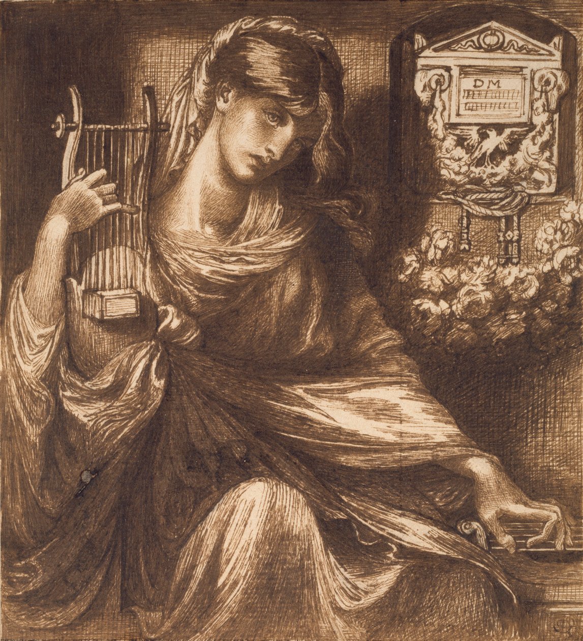 De Romeinse Weduwe, ca. 1870s door Dante Gabriel Rossetti