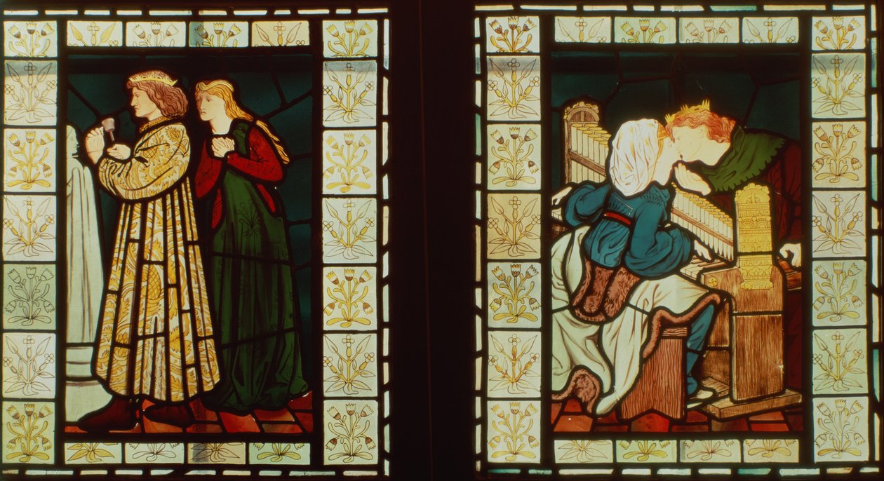 Huwelijksreis van Koning René van Anjou, door Burne-Jones en Dante G. Rossetti, 1862 door Dante Gabriel and Burne Jones, Edward Rossetti