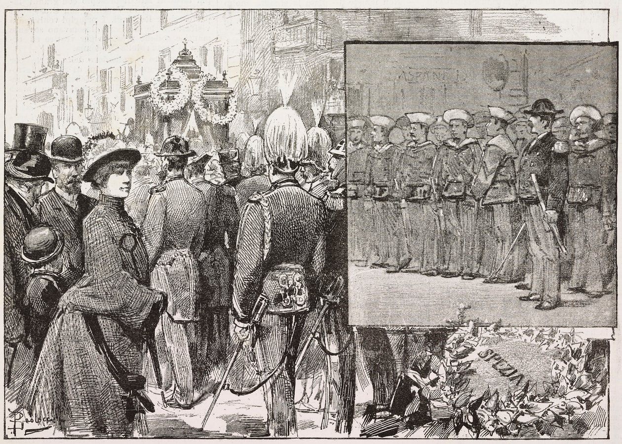 Begrafenis van admiraal Luigi Buglione di Monale (1821-1884), Rome, Italië door Dante Paolocci
