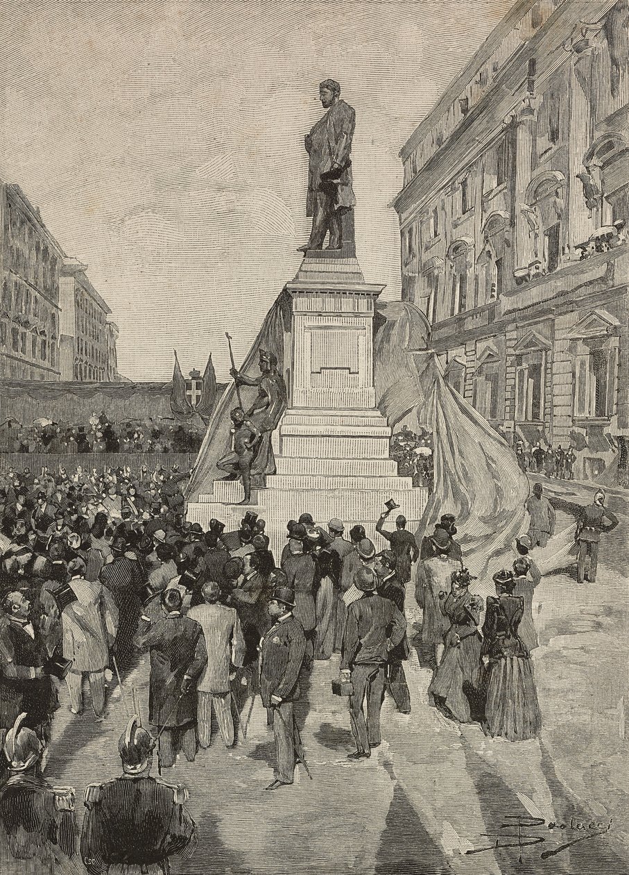 Inhuldiging van monument voor Quintino Sella, door Ettore Ferrari, 9 april door Dante Paolocci