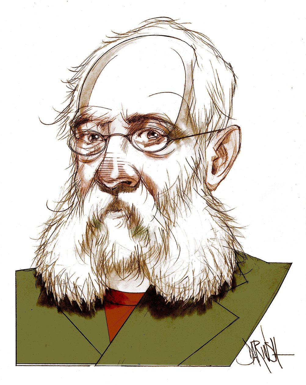 Ferdinand Petruccelli Of Gattina , 2016 (digitale kleurpotloodtekening) door Dariush Radpour