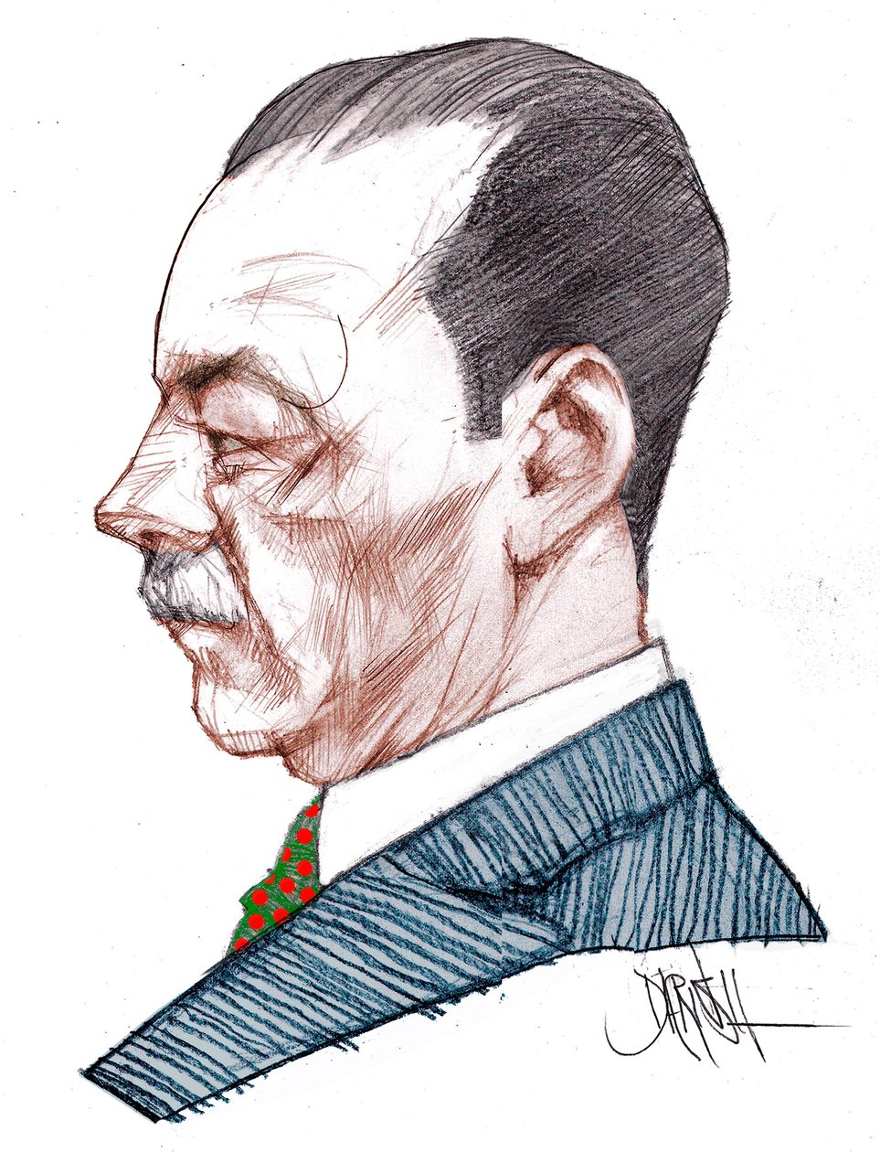 Paolo Vita-Finzi, 2023 (digitale kleurpotloodtekening) door Dariush Radpour