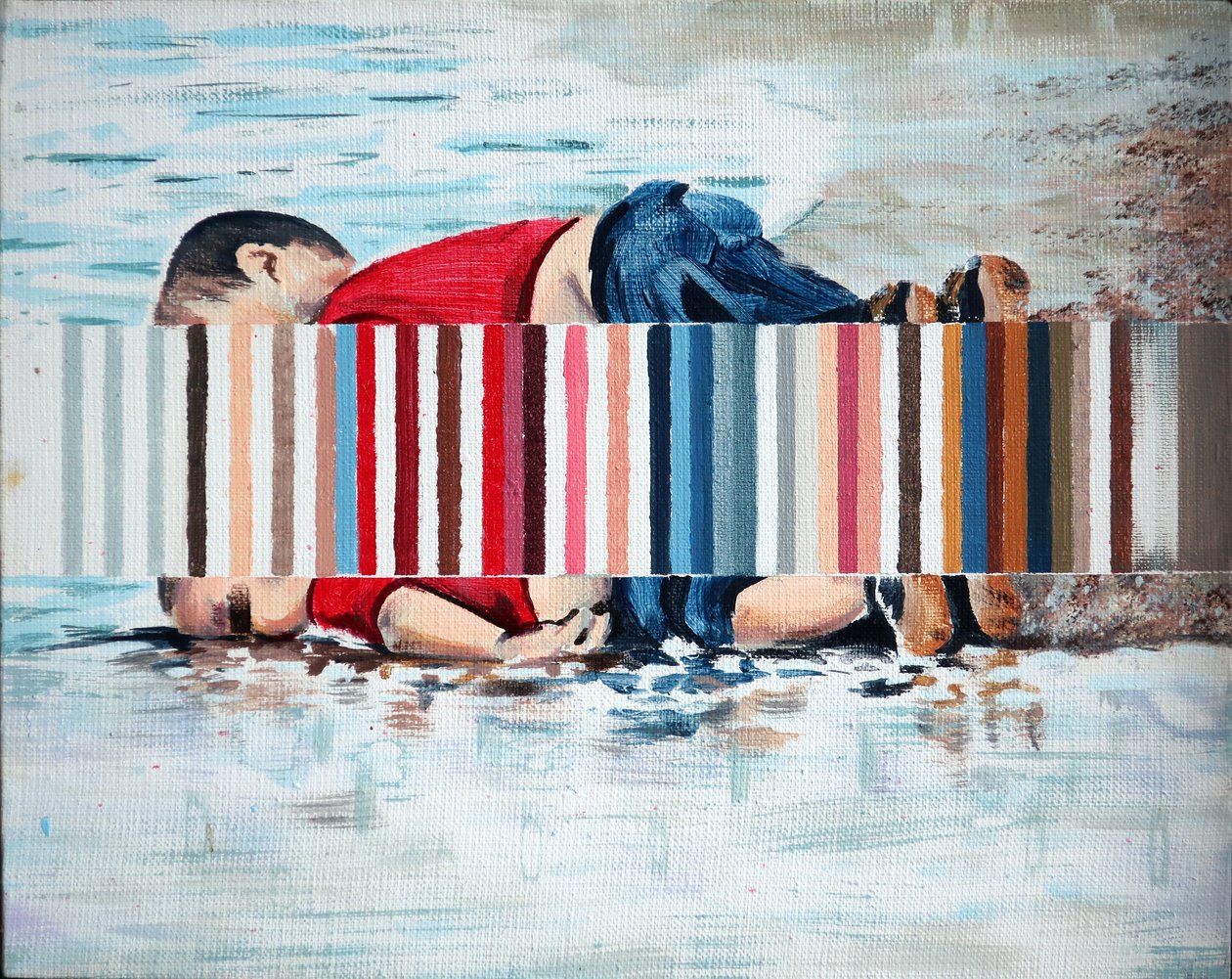 Boei, 2019 (acrylverf op doek) door Darren Coffield