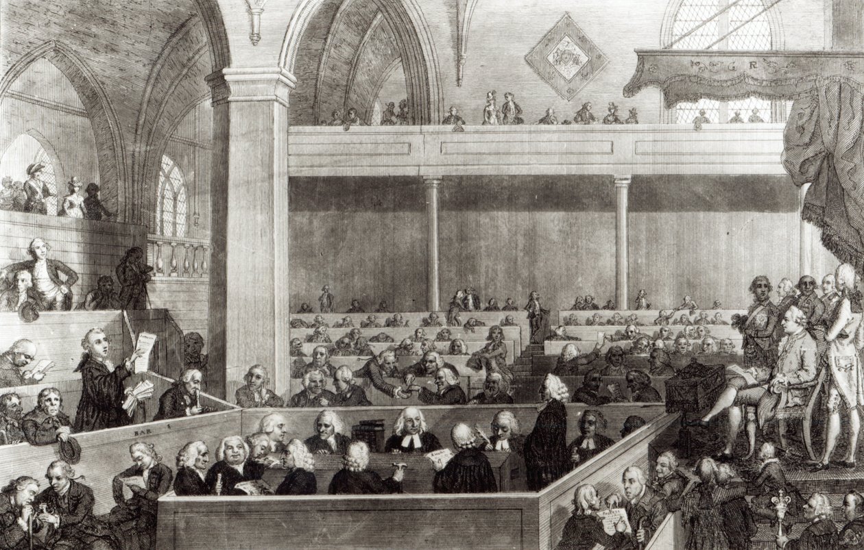 De Algemene Vergadering van de Kerk van Schotland, gegraveerd door R. Scott, 1787 door David Allan