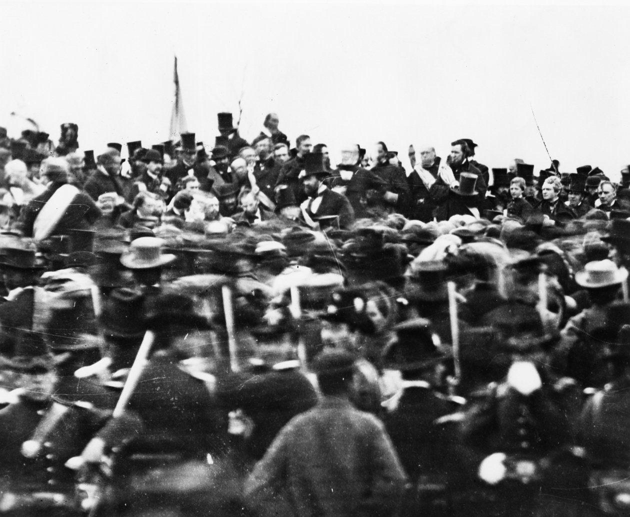 Abraham Lincoln bij de Gettysburg Address (detail) door David Bachrach
