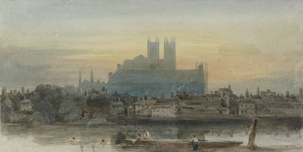 Westminster vanuit Lambeth, c.1813 door David Cox