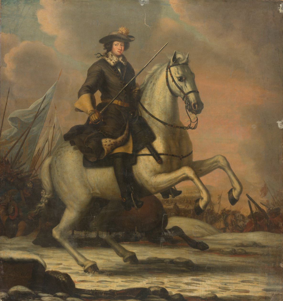 Portret van Karel XI, koning van Zweden door David Klöcker Ehrenstrahl