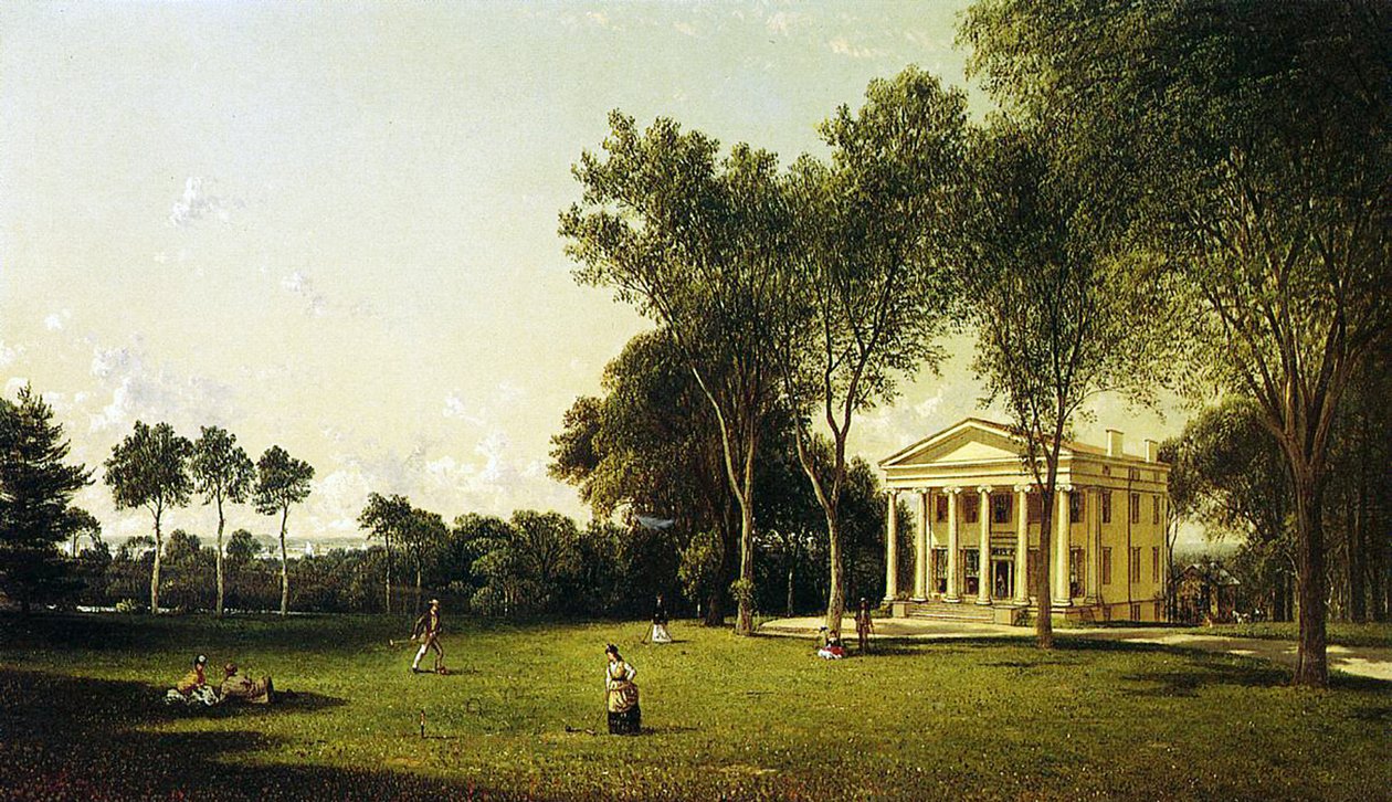 Een spelletje croquet, 1873 door David Johnson