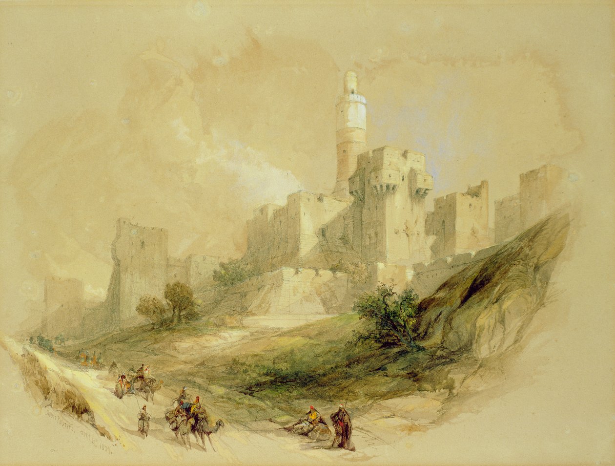 Jeruzalem en de Toren van David door David Roberts