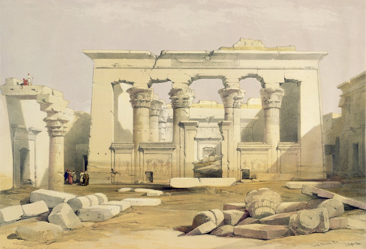Portiek van de Tempel van Kalabshah, uit Egypte en Nubië, Vol.1 door David Roberts