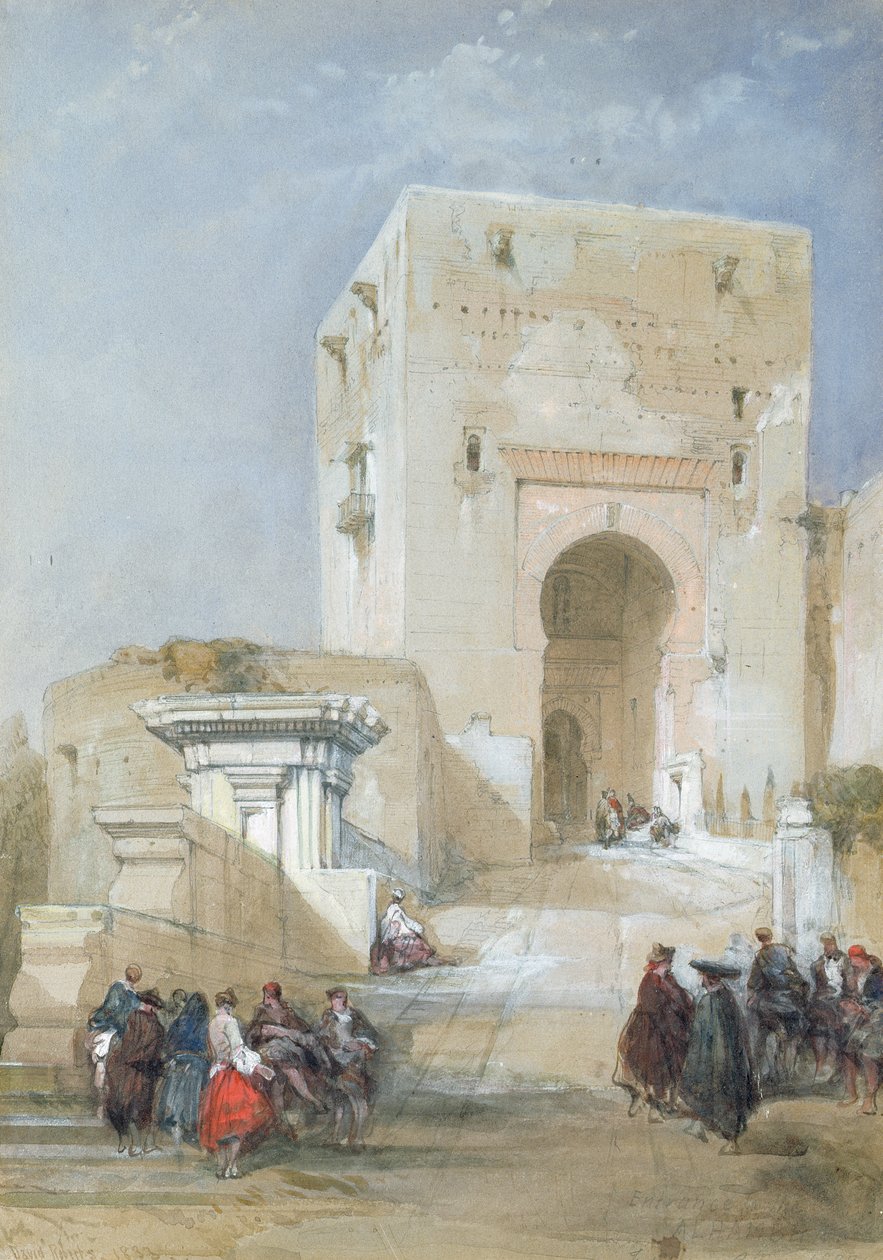 De Poort van Justitie, Ingang van het Alhambra, 1833 door David Roberts