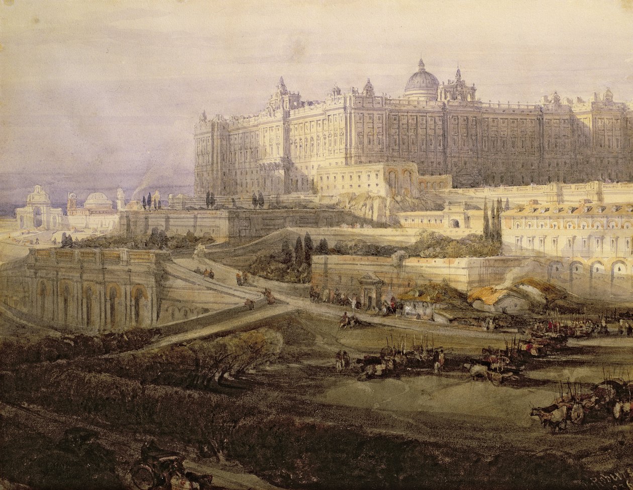 Het Koninklijk Paleis, Madrid door David Roberts