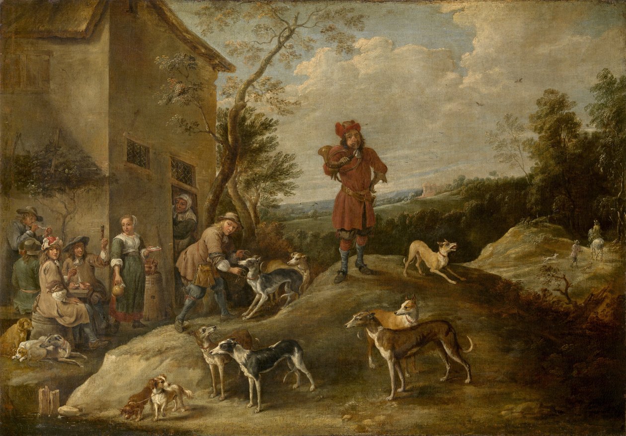Rustende jagers door David Teniers the Younger