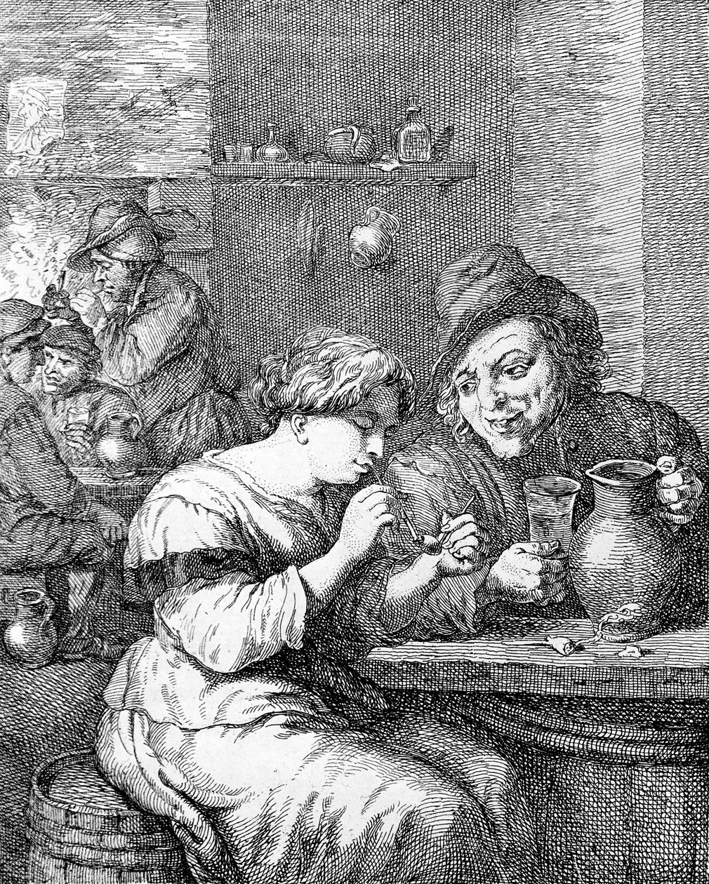 Interieur van een herberg, geëtst door Coryn Boel door David Teniers the Younger