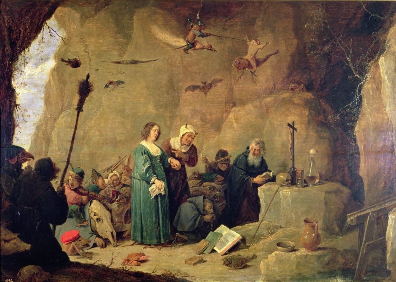 De verzoeking van St. Antonius, 1820 door David Teniers the Younger