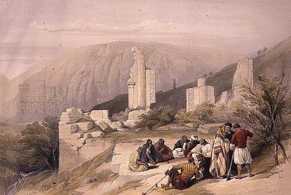 Restanten van een Triomfboog in Petra, 8 maart 1839, plaat 100 uit Volume III van 