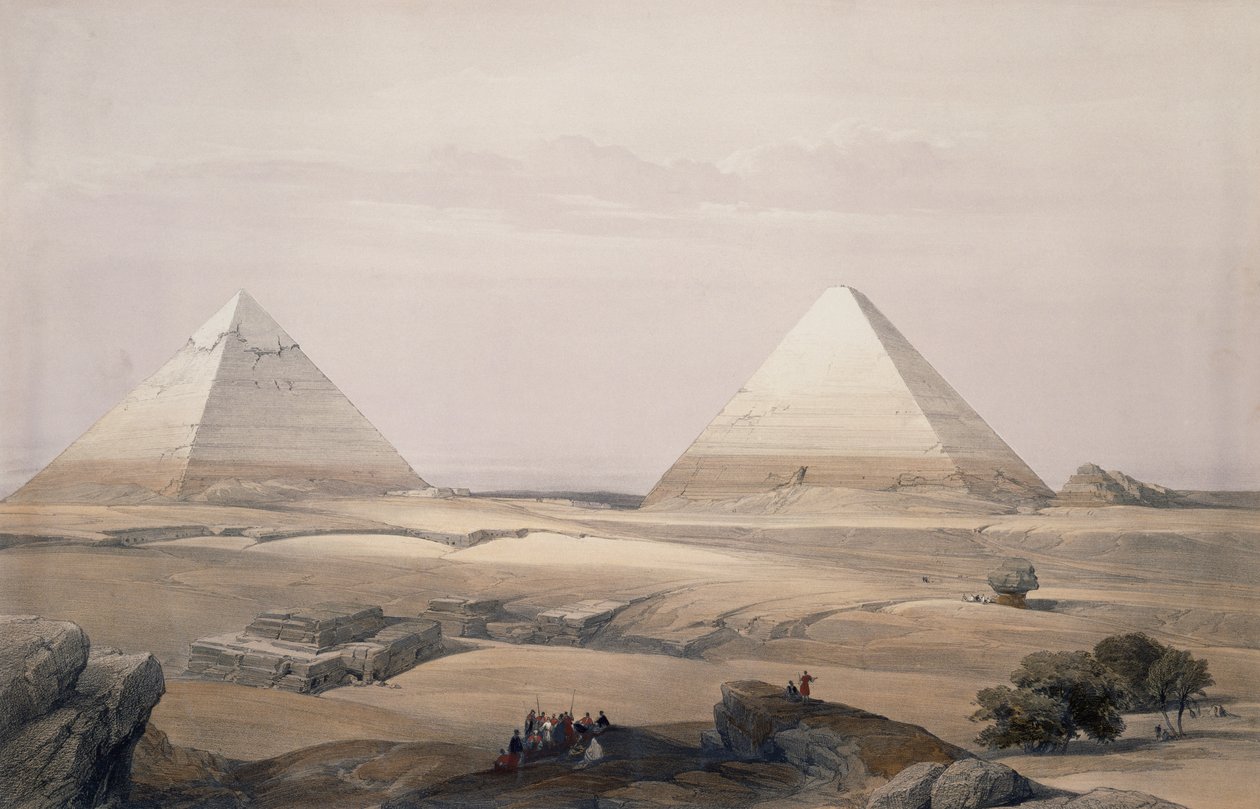 De piramides van Gizeh door David (after) Roberts