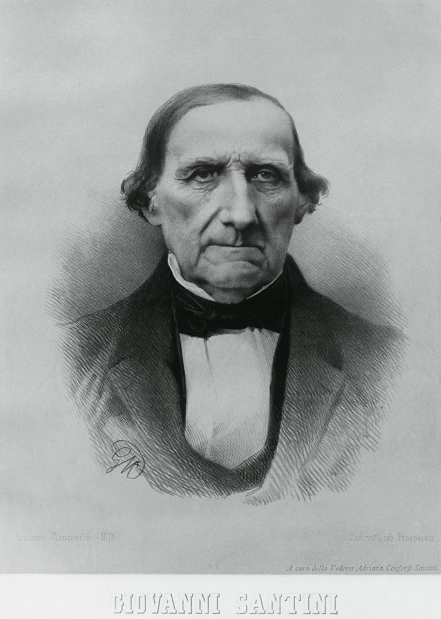 Portret van Giovanni Santini (1787-1877), Italiaanse astronoom, wiskundige en wetenschapper door John Ward Dunsmore