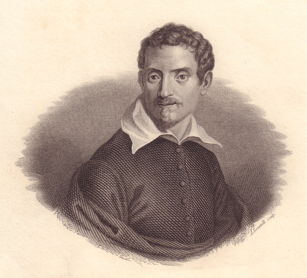 Portret van de Italiaanse schilder Domenico Zampieri, ook bekend als Domenichino (1581-1641) (gravure door A Locatelli) door John Ward Dunsmore