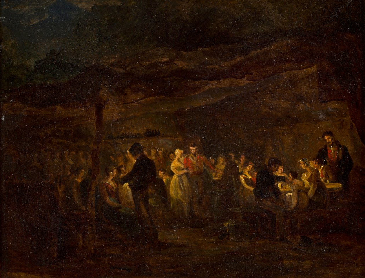 Een Avondmaal, Soldaten Voor een Kasteel door David (circle of) Wilkie