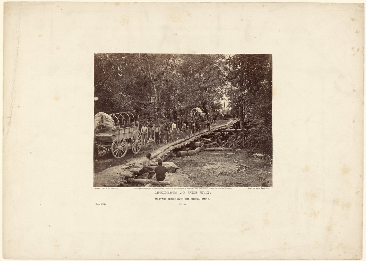 Militaire brug over de Chickahominy door David B. Woodbury