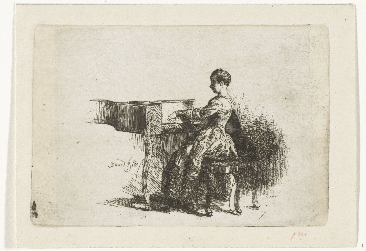 Meisje aan de piano door David Bles