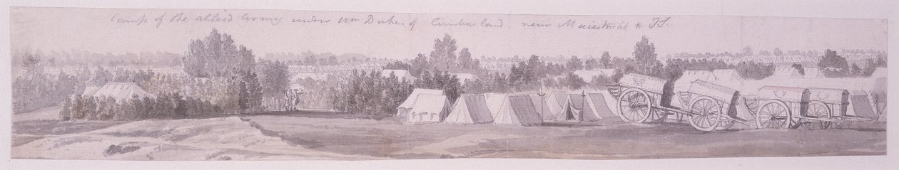 Landschap met figuren en een wagen door David Charles Read