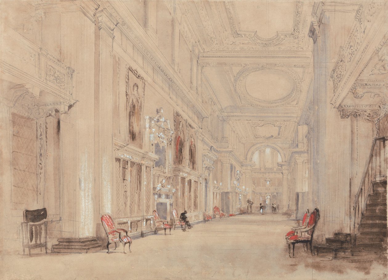 Lange bibliotheek in Blenheim Palace door David Cox