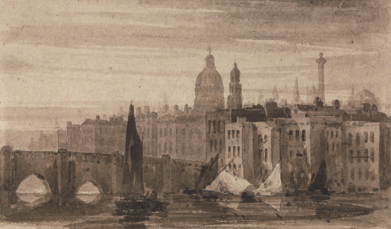 Oude brug van Londen en St. Paul