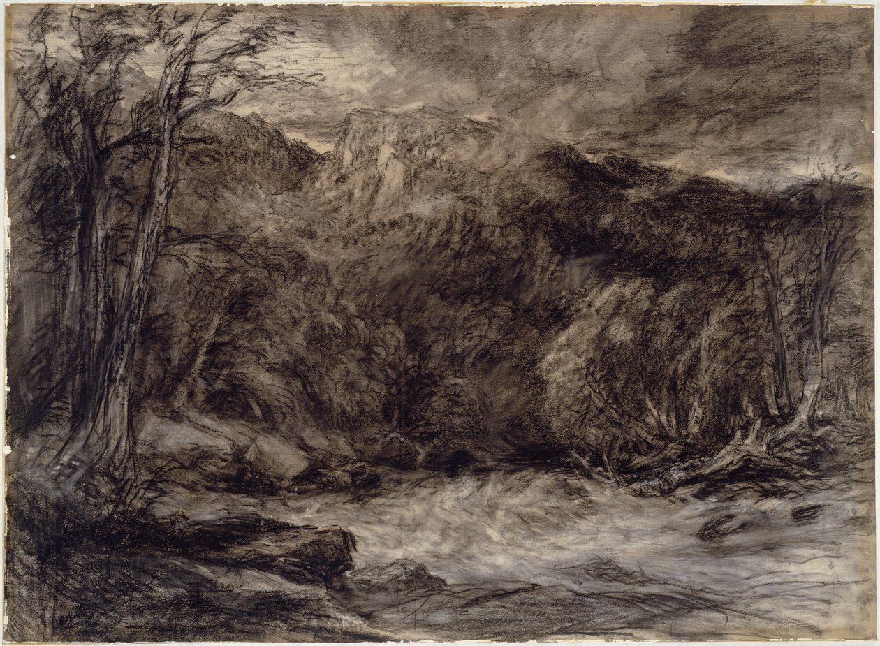 Een bergstroom door David Cox the elder