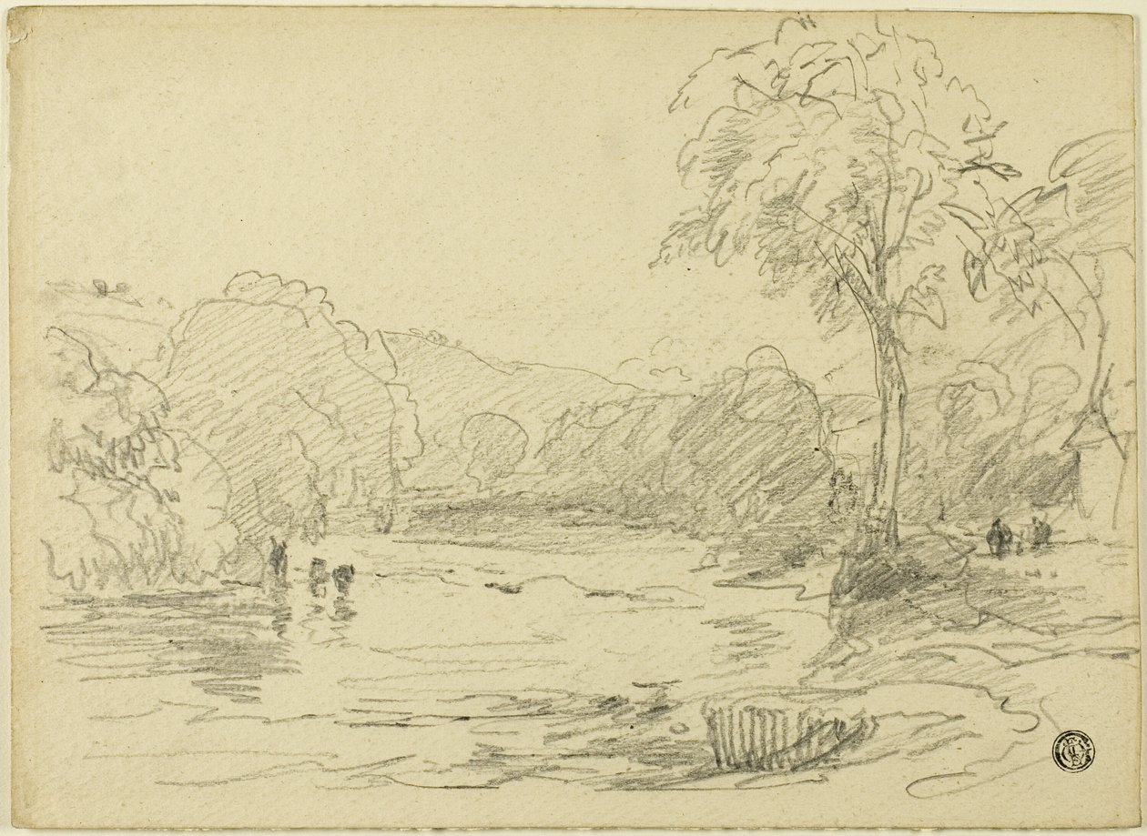 Rivier Scène door David Cox the elder