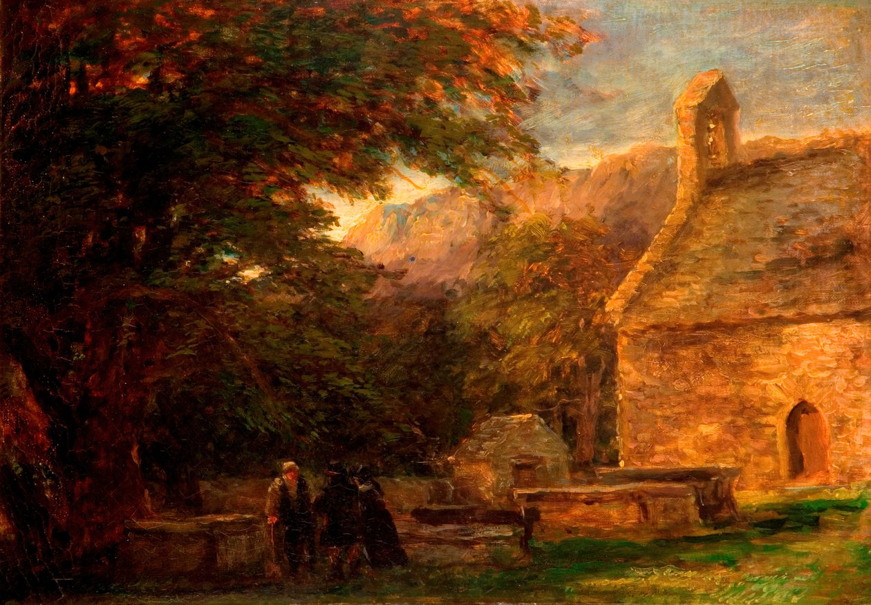 De kerk, Bettws-y-Coed door David Cox the elder